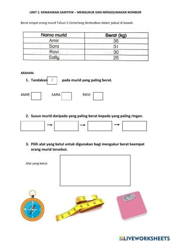 T2 Kemahiran Saintifik - Mengukur