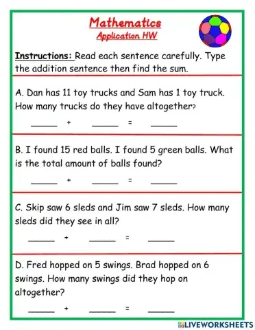 Application Sums to 20