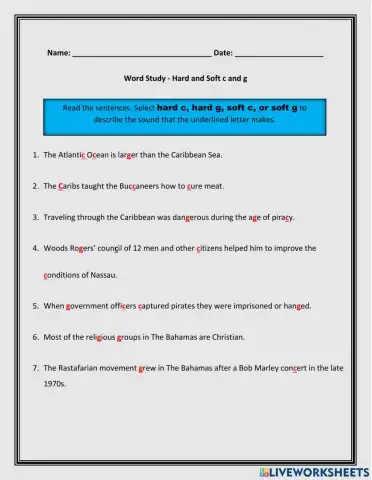 Hard and Soft c and g