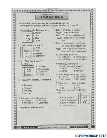 bahasa Ingrris kelas 4 semester2