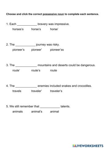 Singular Possessive Nouns 4