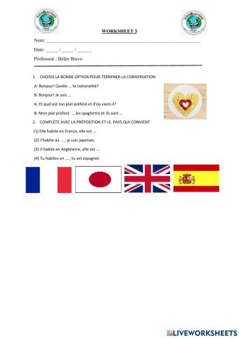 Quelle est ta nationalité?