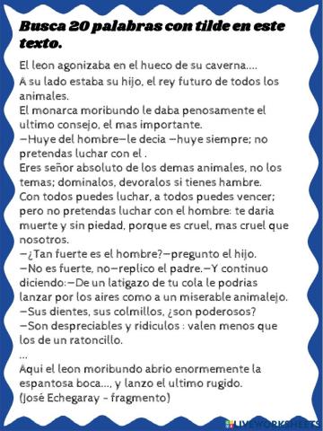 Ejercicio de acentuación