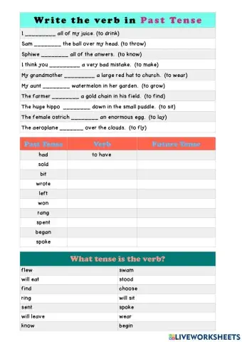 Let's Practice our Verbs