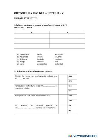 Ortografia uso de la b -v -- 2