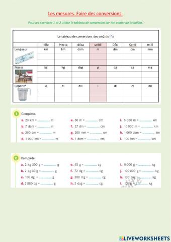 Conversions de mesures