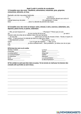 Appli 3 contrôle de vocabulaire unité 4