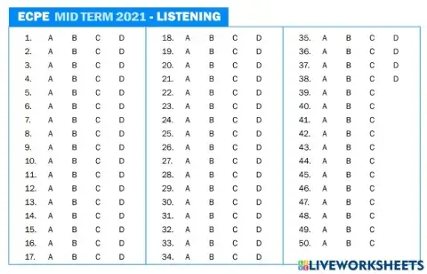 Mid Term 2021 ECPE-Listening