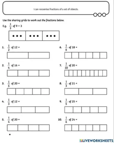 Fractions - unit fractions