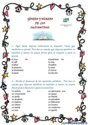 Género y número de los sustantivos