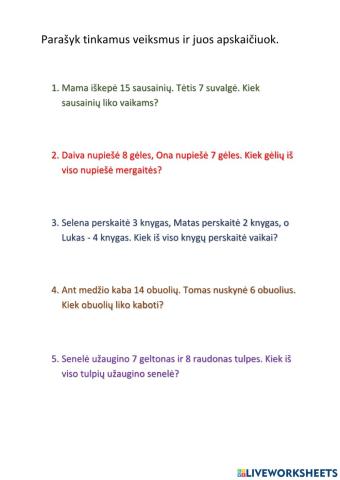 Išspręsk uždavinius