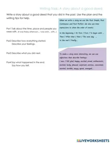 Writing: Story about a Good Deed