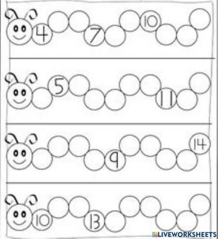 Completa los números que faltan