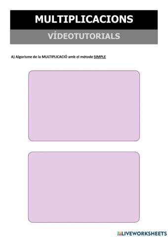 Multiplicacions nivell 5 - Vídeotutorials