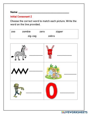 Initial Consonant Z