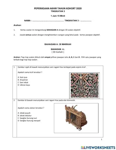 Peperiksaan  akhir tahun runner set 1