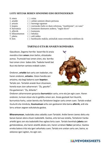 Euskal mitologia. Tartalo eta bi anaiak