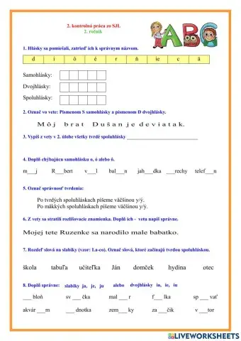 Opakovanie SJL 2. ročník