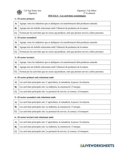 Sectors de la producció