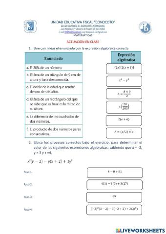 Expresiones Algebraicas y Polinomios