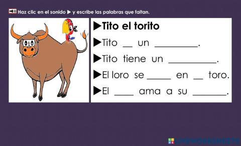 Tito el torito: escribir