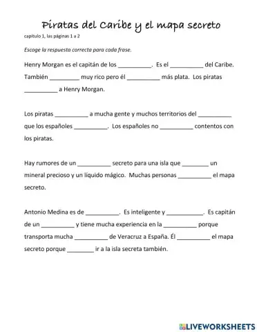 Piratas del Caribe: capítulo 1, las páginas 1 y 2