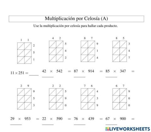 Multiplicación método Celosia