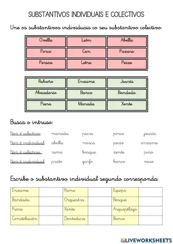 Nomes individuais e colectivos (mix)