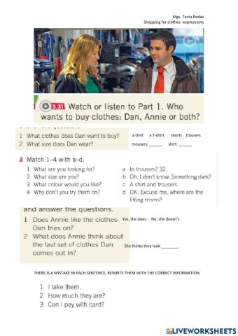 Shopping for clothes