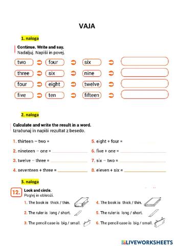 School, pets, numbers