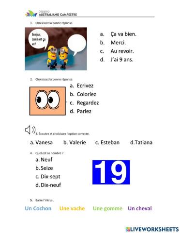 Examen francés básico