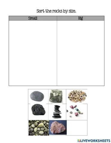 Sort Rocks by Size