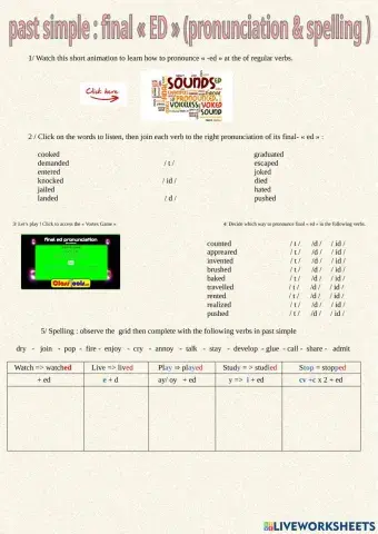 Final --ed- pronunciation