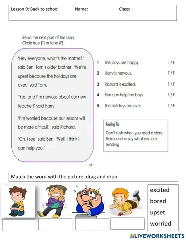 Lesson 9 back to school