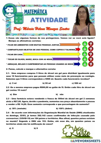 Problemas matemáticos e covid