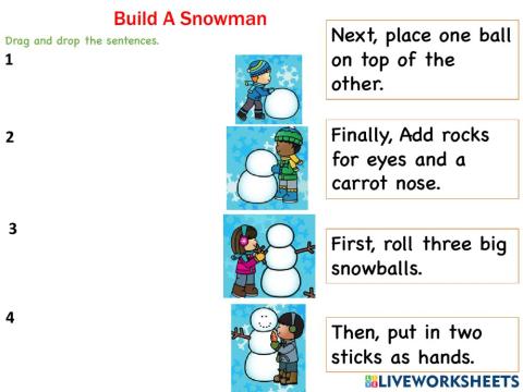 Build a snowman time sequence