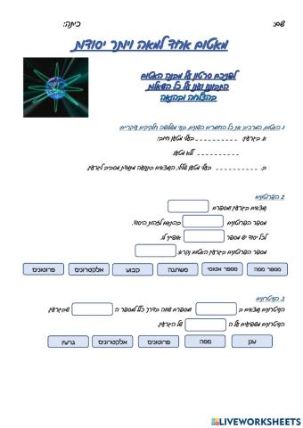 מאטום אחד ליותר ממאה יסודות