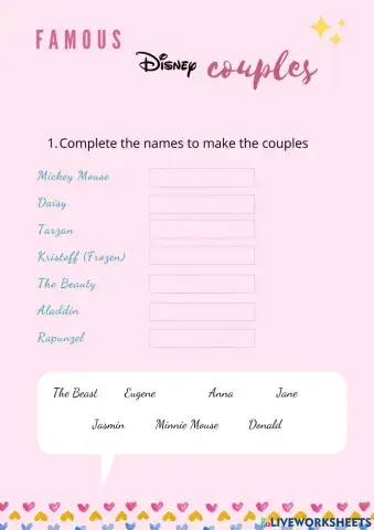 Famous disney couples