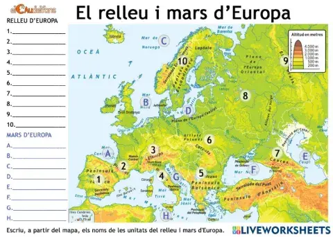 Fitxa del Relleu i mars d'Europa
