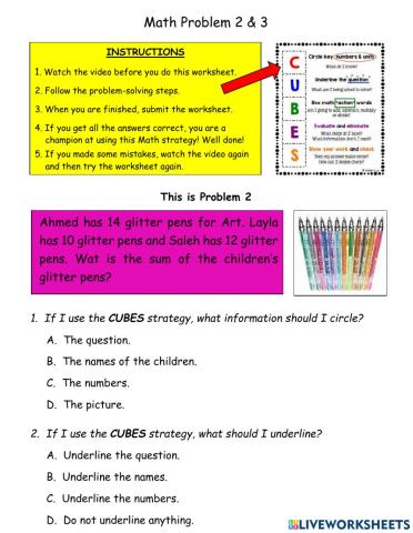 Math Problem Solving Q2 & 3