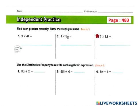 Distributive property 1