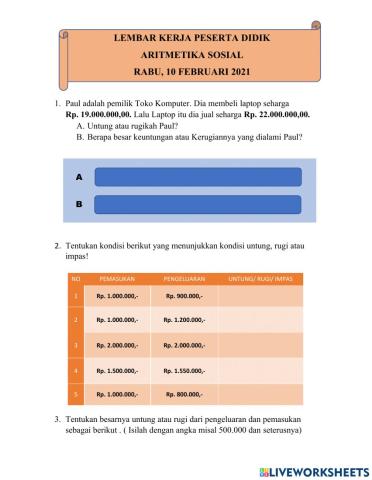 Aritmetika Untung dan rugi