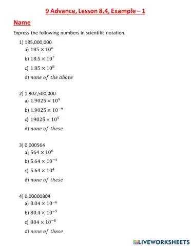 9 Advance Lesson 8-4, example 2