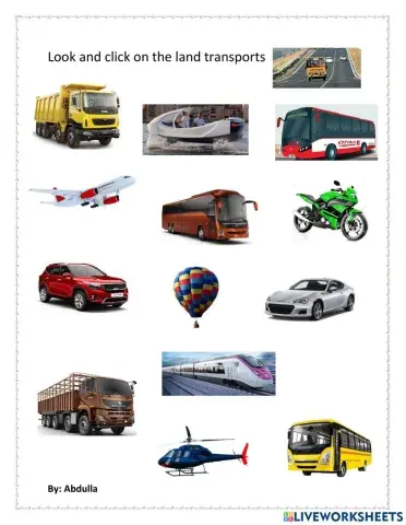 Look and click on the land transports
