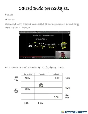 Calculando porcentajes