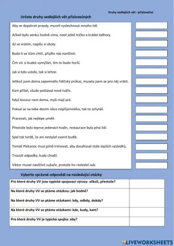 Vedlejší věty příslovečné