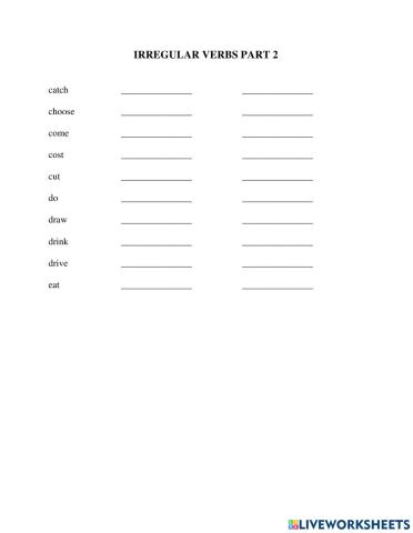Irregular verbs part 2