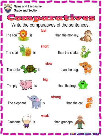 3rd. grade. Grammar 6.1. Pract. Act.