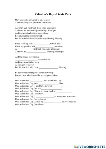 Song - Valentine's Day - Linkin Park - Elementary