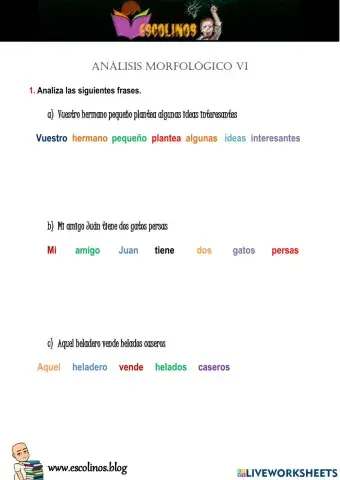 Análisis morfológico V